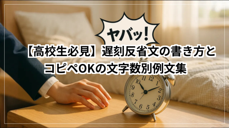 【高校生必見】遅刻反省文の書き方