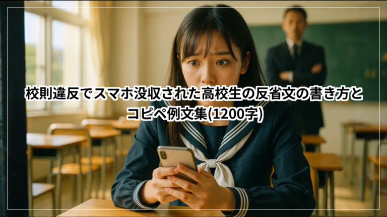 校則違反でスマホ没収された高校生の反省文の書き方
