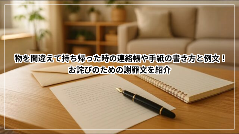 物を間違えて持ち帰った時の連絡帳や手紙の書き方