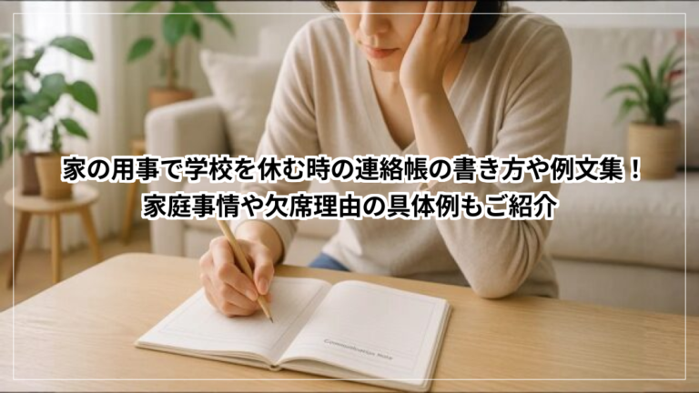 家の用事で学校を休む時の連絡帳の書き方
