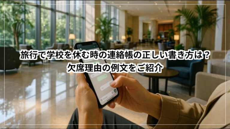 旅行で学校を休む時の連絡帳の正しい書き方
