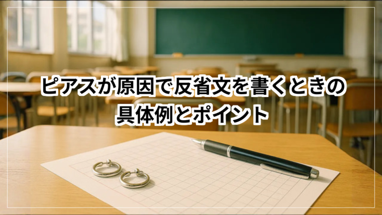 ピアスが原因で反省文