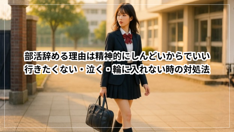 部活辞める理由は精神的にしんどいからでいい