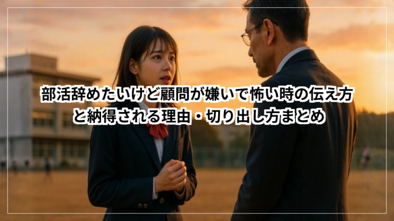 :部活辞めたいけど顧問が嫌いで怖い時の伝え方