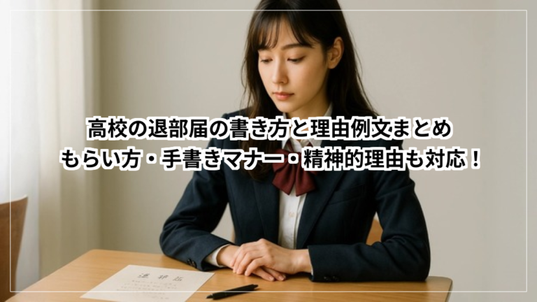 高校の退部届の書き方と理由例文