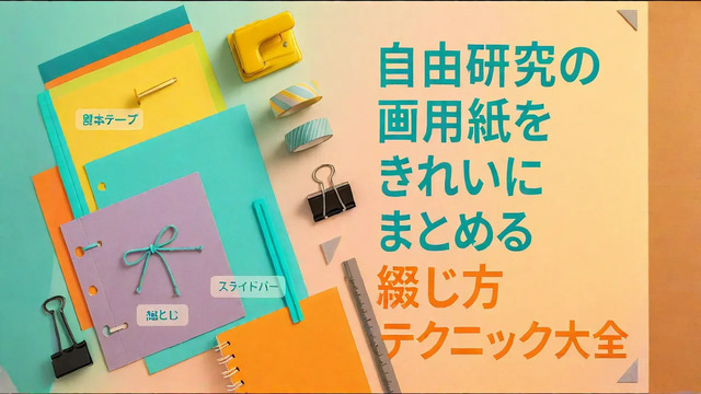 自由研究の画用紙をきれいにまとめる綴じ方