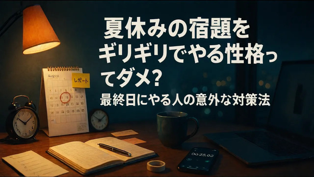 夏休みの宿題をギリギリでやる性格