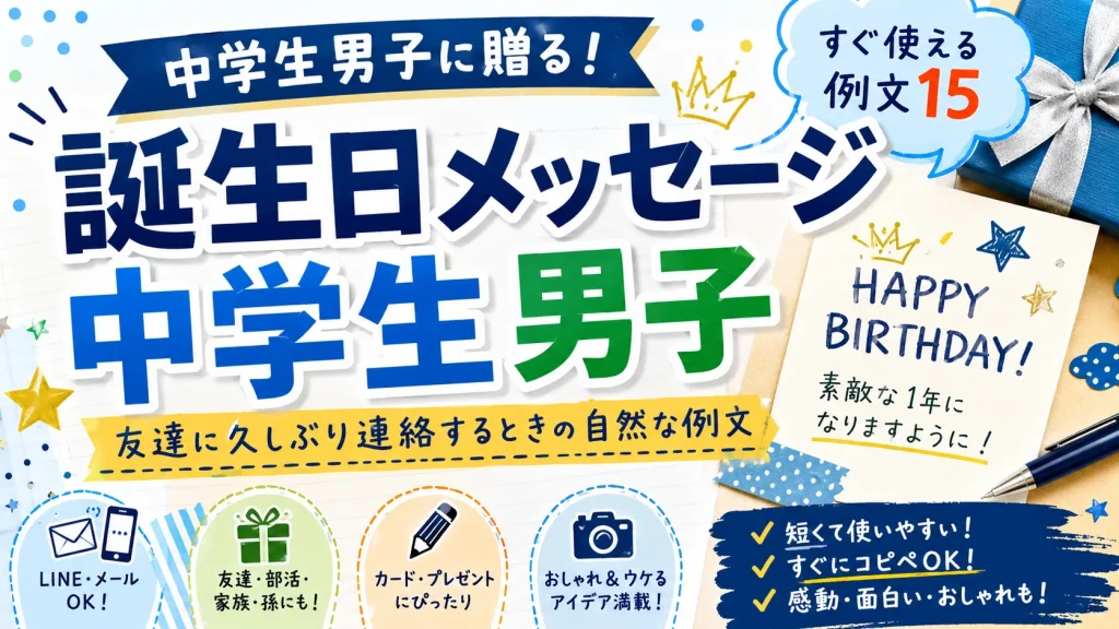 中学生男子向け祝メッセージ