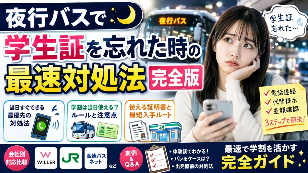 夜行バスで学生証を忘れた